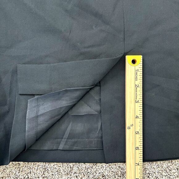Vintage 100% Pure Virgin Wool Austin Reed Skirt Womens Black Pockets Midi Size 6 - Picture 6 of 9